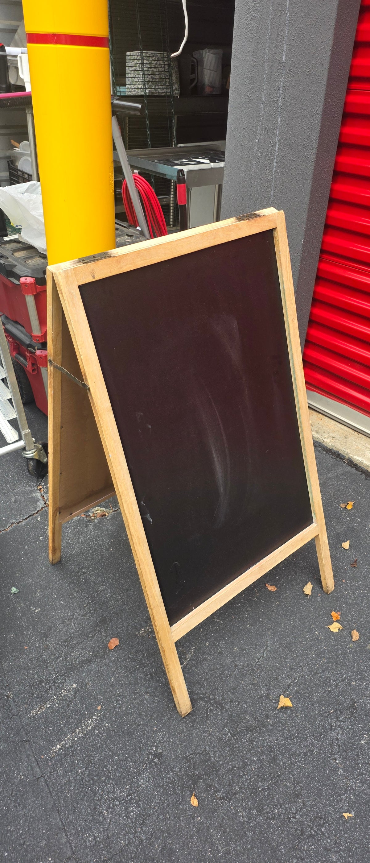 Wooden A-Frame Sidewalk Chalkboard Sign – Double Sided