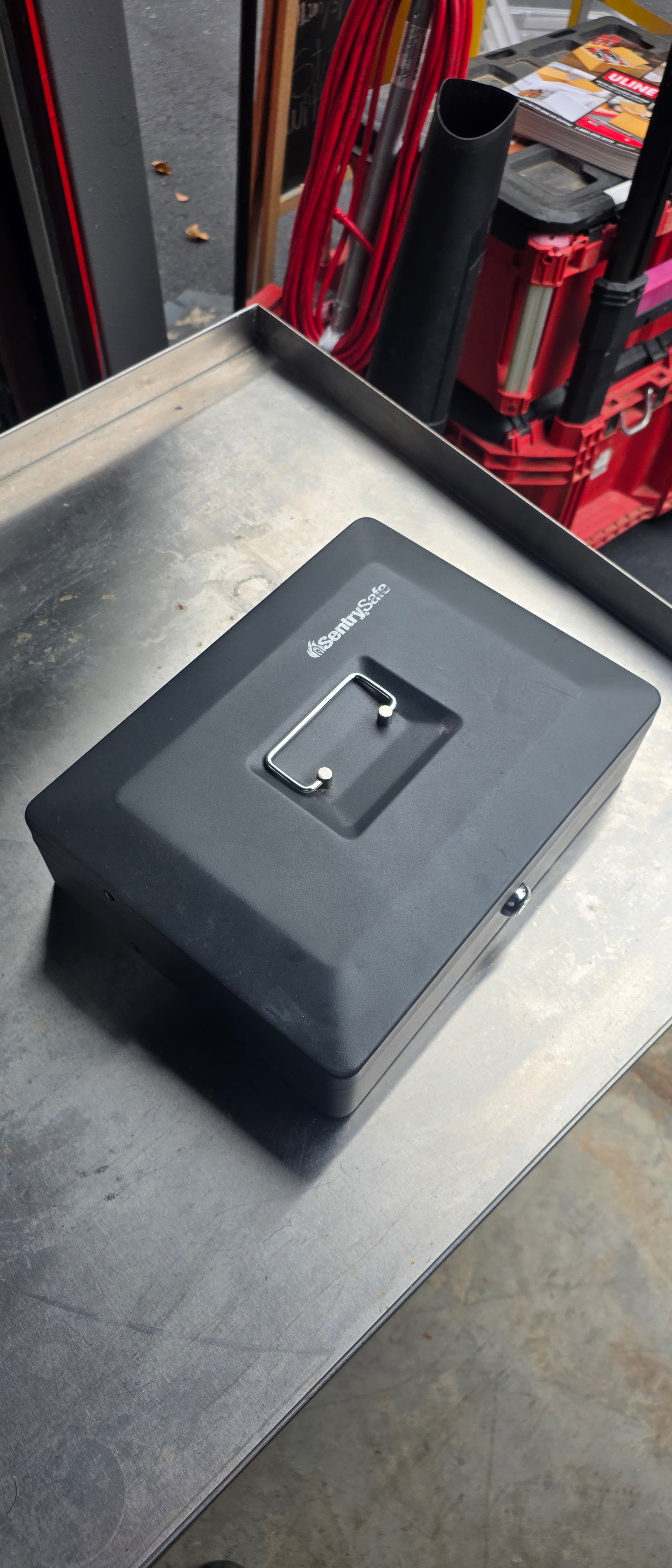 SentrySafe Steel Cash Box with Key Lock – Black
